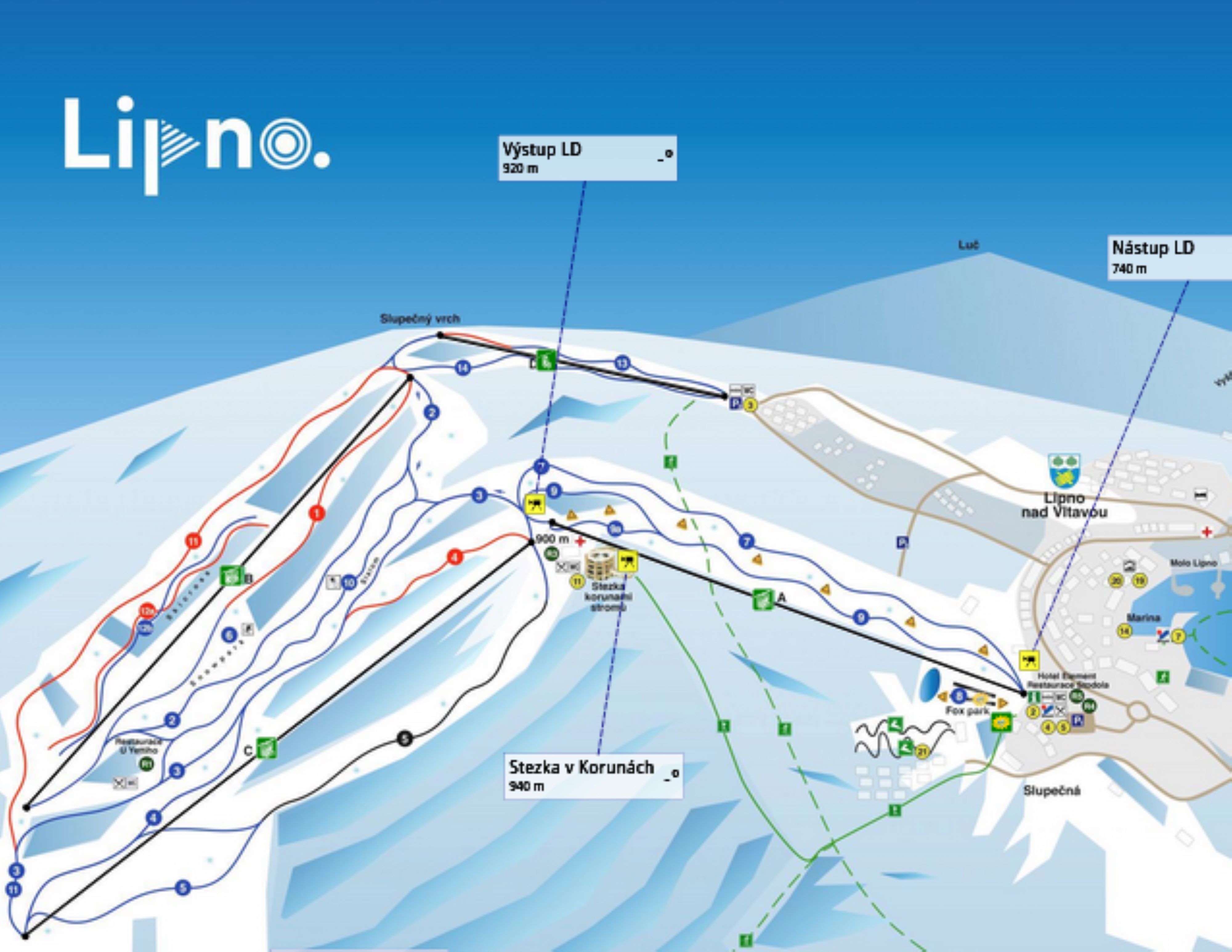 Skiareal Lipno mapa